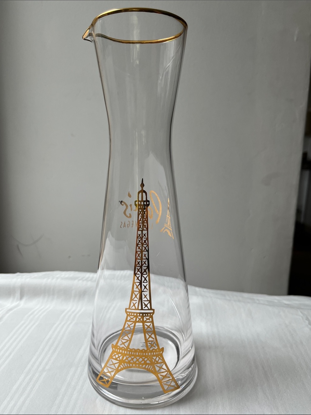 NWT Rosanna Paris Las Vegas Glass Pitcher - 24K Gold
